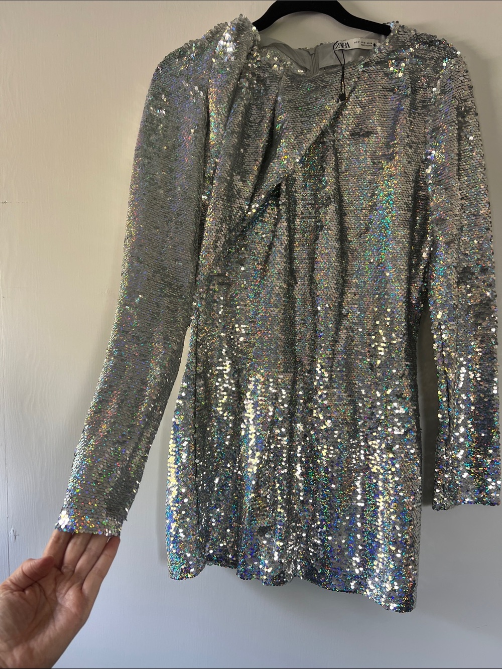 Zara Silver Sequin Mini Dress